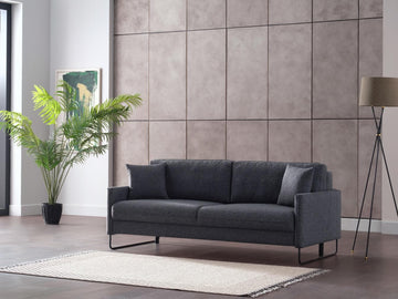 Laura Navy Blue 3 Seat Convertible Sofa - Ornate Home