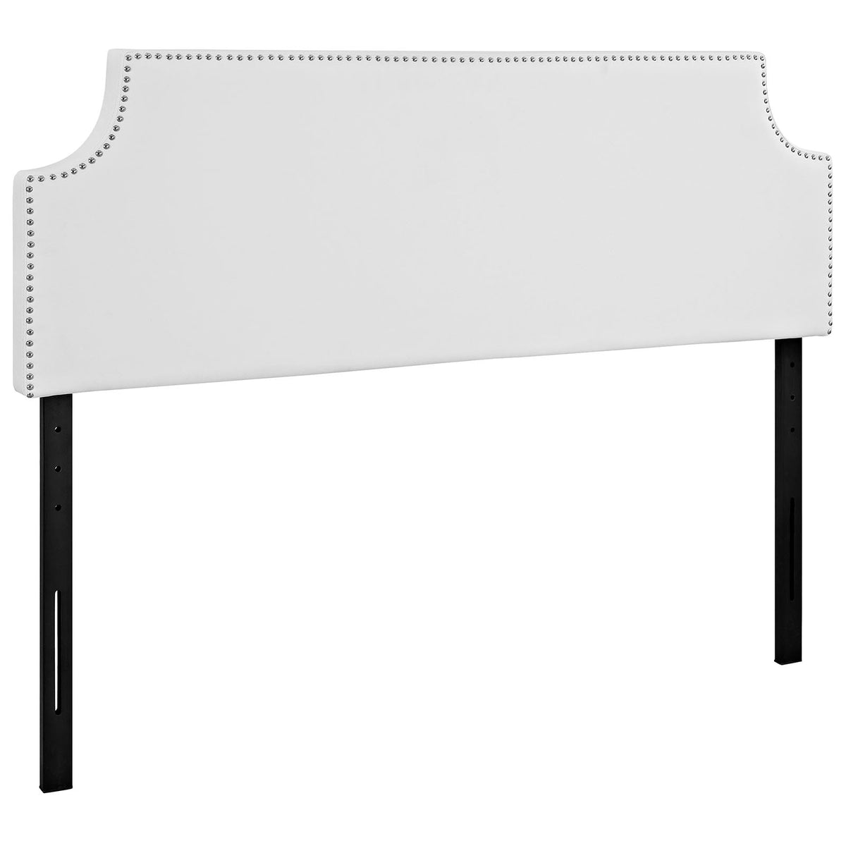 Laura White Upholstered Vinyl Queen Headboard - Ornate Home