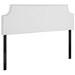 Laura White Upholstered Vinyl Queen Headboard - Ornate Home
