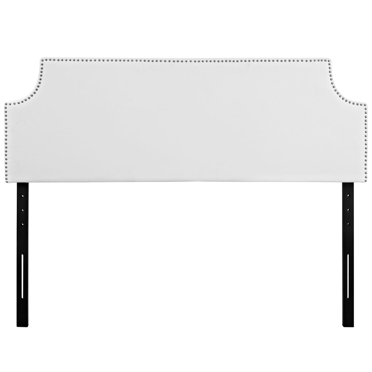 Laura White Upholstered Vinyl Queen Headboard - Ornate Home