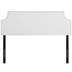 Laura White Upholstered Vinyl Queen Headboard - Ornate Home