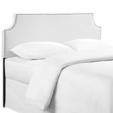 Laura White Upholstered Vinyl Queen Headboard - Ornate Home