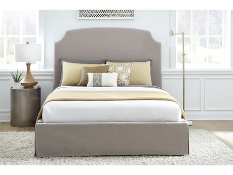 Laurel California King Upholstered Skirted Storage Panel Bed in Wheat - Ornate Home