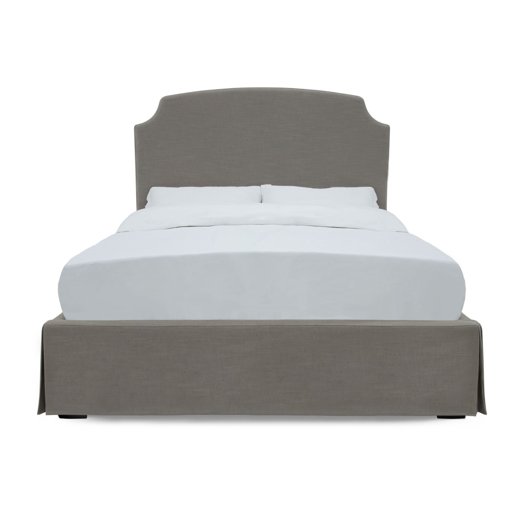 Laurel California King Upholstered Skirted Storage Panel Bed in Wheat - Ornate Home