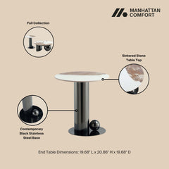 Laurel End Table in Black - Ornate Home