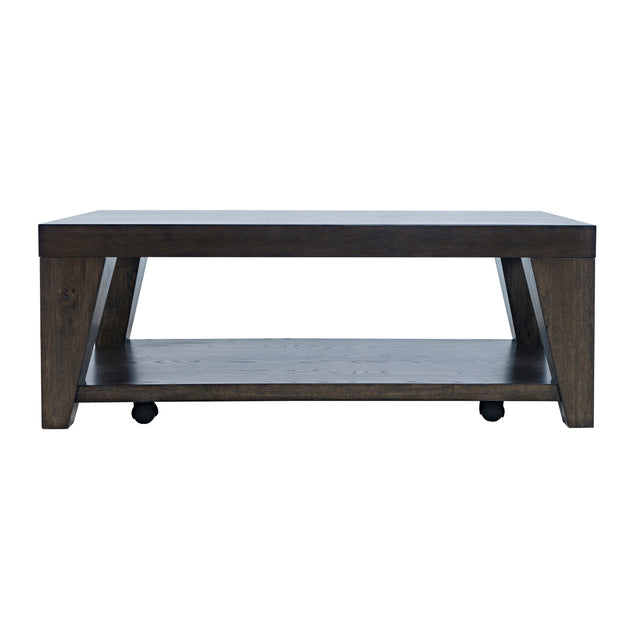 Laurel Espresso Creek Castered Leg Cocktail Table - Ornate Home