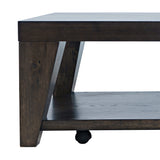 Laurel Espresso Creek Castered Leg Cocktail Table - Ornate Home
