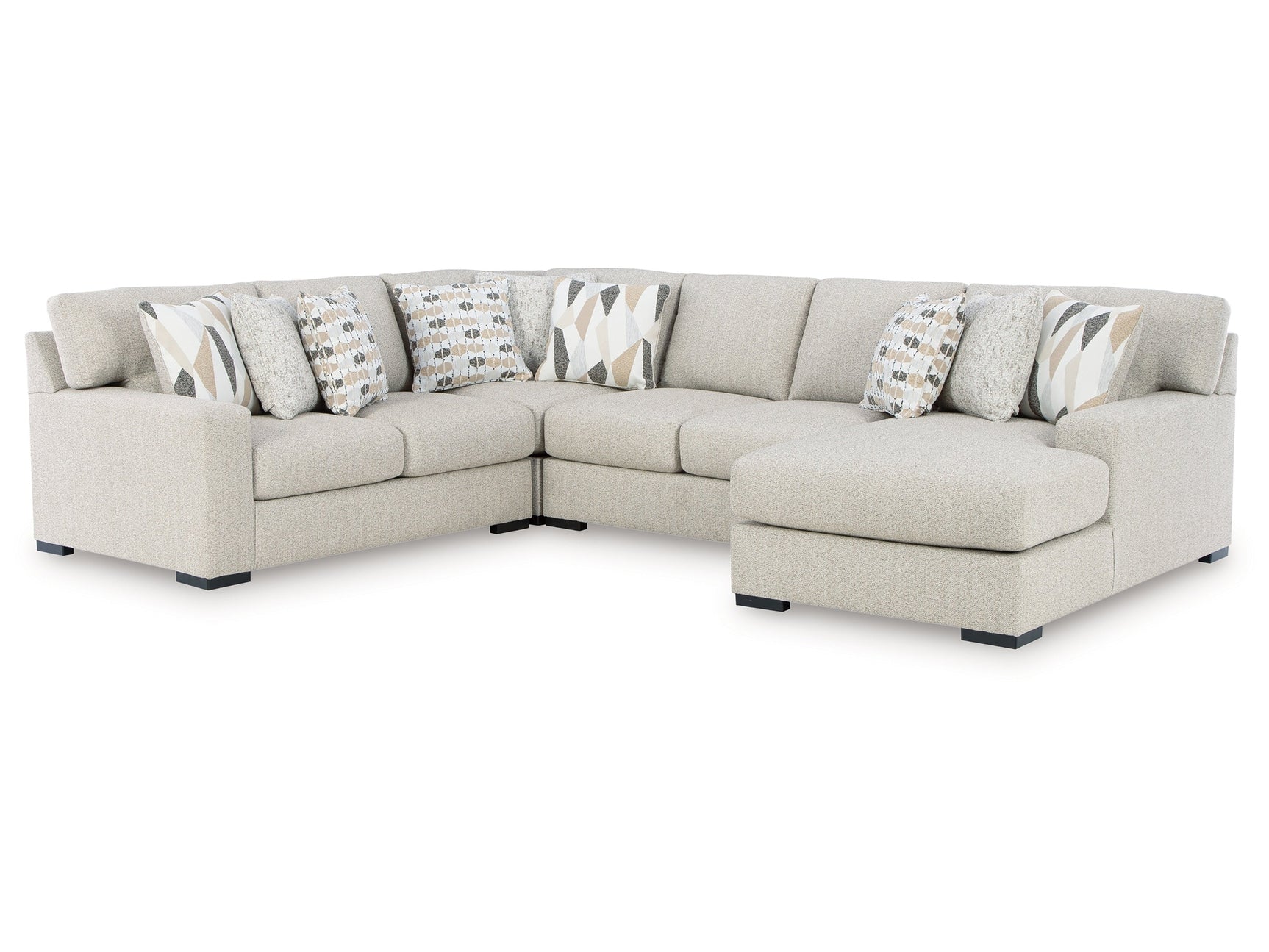 Laurelgrove Pebble 4-Piece Sectional with Right Chaise - Ornate Home