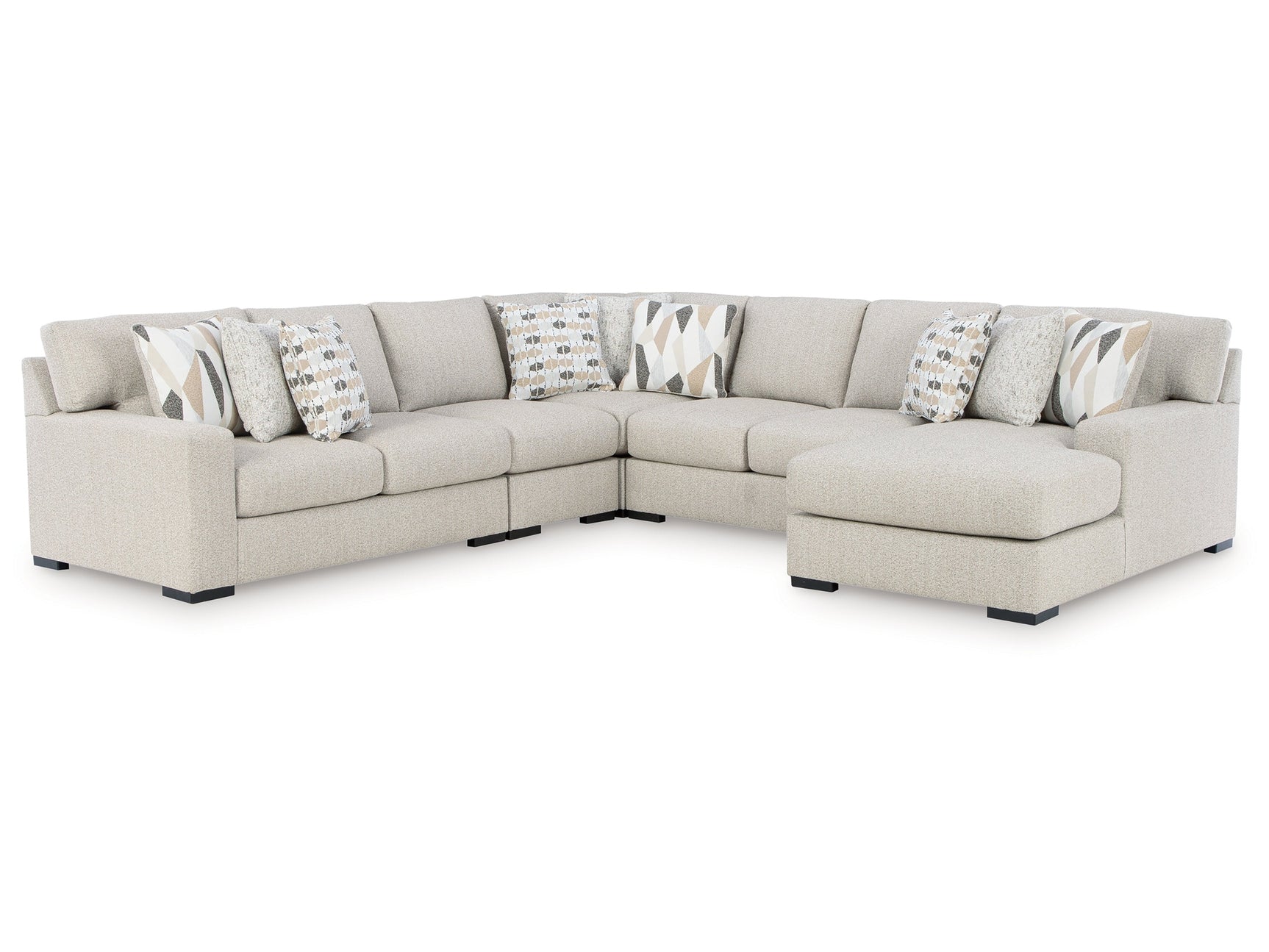 Laurelgrove Pebble 5-Piece Sectional with Right Chaise - Ornate Home