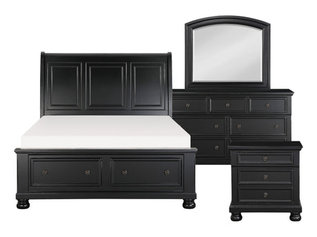 Laurelin Antique Dark Bronze/Black 4-piece Queen Bedroom Set - Ornate Home
