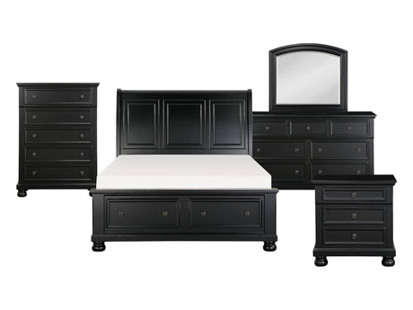Laurelin Black 5-Piece Queen Bedroom Set - Ornate Home