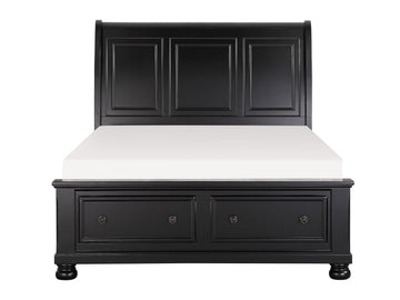 Laurelin Black California King Sleigh Platform Bed - Ornate Home