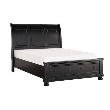 Laurelin Black California King Sleigh Platform Bed - Ornate Home