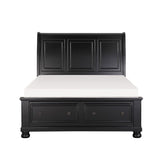 Laurelin Black California King Sleigh Platform Bed - Ornate Home