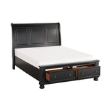 Laurelin Black California King Sleigh Platform Bed - Ornate Home