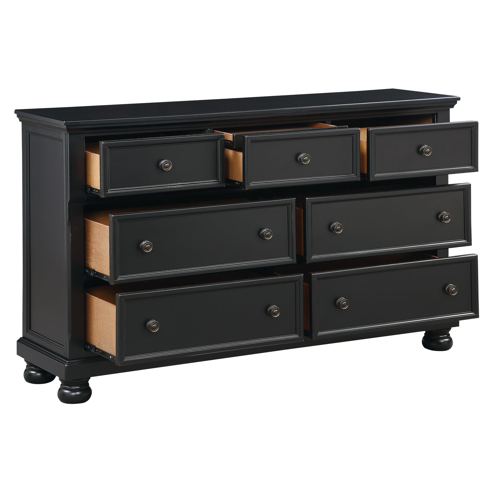 Laurelin Black Dresser w/ Hidden Jewelry Tray - Ornate Home