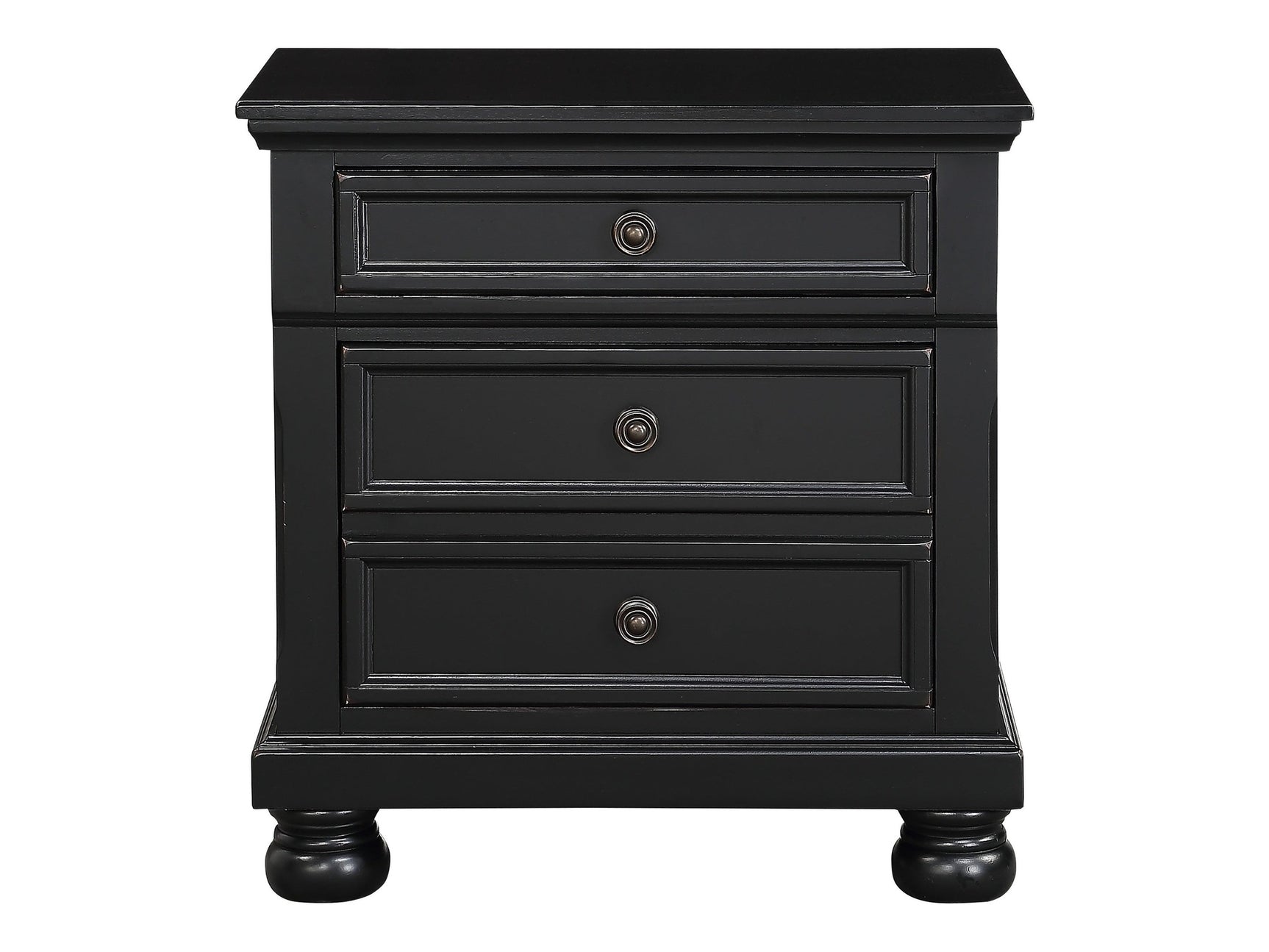 Laurelin Black Nightstand - Ornate Home