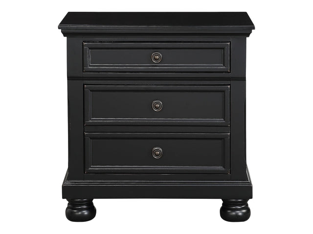 Laurelin Black Nightstand - Ornate Home