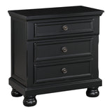 Laurelin Black Nightstand - Ornate Home