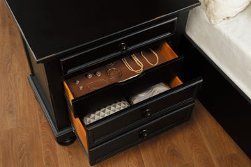 Laurelin Black Nightstand - Ornate Home