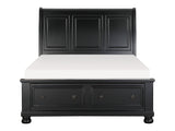 Laurelin Black Queen Sleigh Platform Bed - Ornate Home