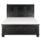 Laurelin Black Queen Sleigh Platform Bed - Ornate Home