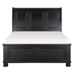 Laurelin Black Queen Sleigh Platform Bed - Ornate Home