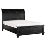 Laurelin Black Queen Sleigh Platform Bed - Ornate Home