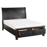 Laurelin Black Queen Sleigh Platform Bed - Ornate Home