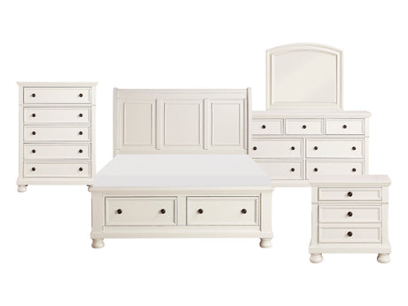 Laurelin White 5-Piece Queen Bedroom Set - Ornate Home