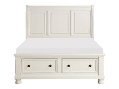 Laurelin White California King Sleigh Platform Bed - Ornate Home