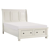 Laurelin White California King Sleigh Platform Bed - Ornate Home