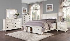 Laurelin White California King Sleigh Platform Bed - Ornate Home