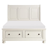 Laurelin White California King Sleigh Platform Bed - Ornate Home