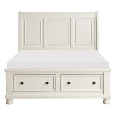 Laurelin White California King Sleigh Platform Bed - Ornate Home
