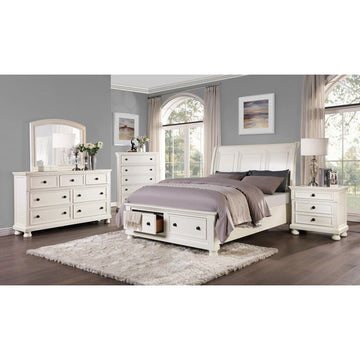Laurelin White California King Sleigh Platform Bed - Ornate Home