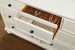 Laurelin White Dresser w/ Hidden Jewelry Tray - Ornate Home