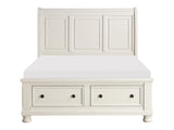 Laurelin White Eastern King Sleigh Platform Bed - Ornate Home