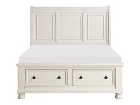 Laurelin White Queen Sleigh Platform Bed - Ornate Home