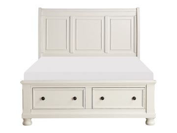Laurelin White Queen Sleigh Platform Bed - Ornate Home