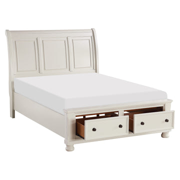 Laurelin White Queen Sleigh Platform Bed - Ornate Home