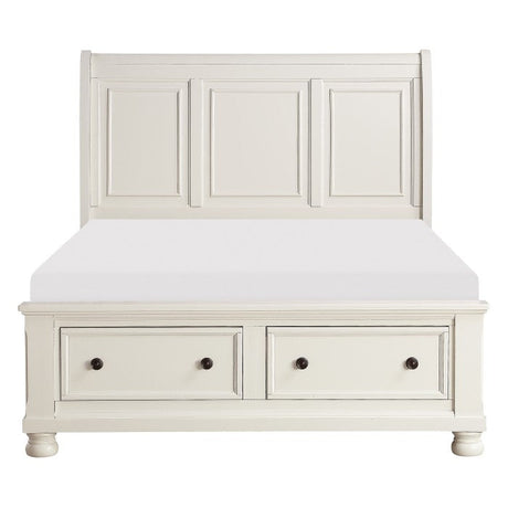 Laurelin White Queen Sleigh Platform Bed - Ornate Home