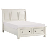 Laurelin White Queen Sleigh Platform Bed - Ornate Home