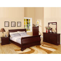 Laurelle Cherry Queen Bed - Ornate Home