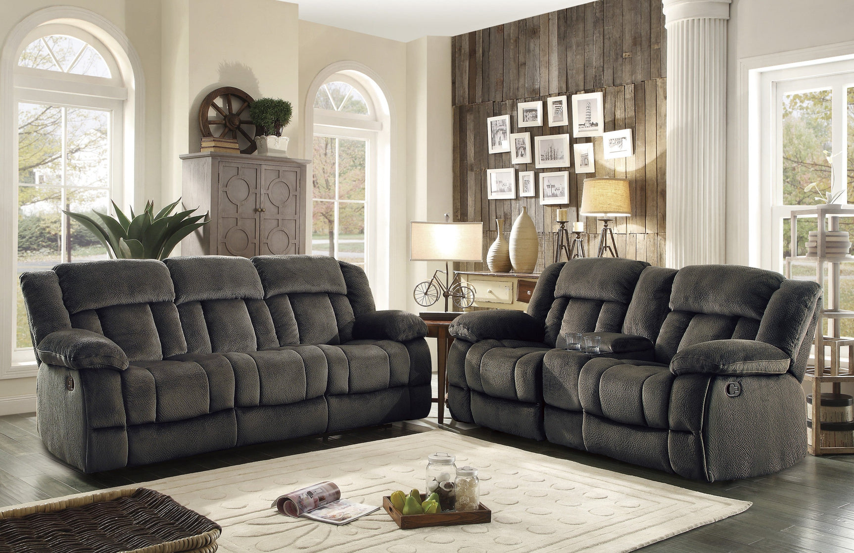 Laurelton Brown Double Glider Reclining Loveseat - Ornate Home