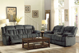 Laurelton Gray Double Glider Reclining Loveseat - Ornate Home