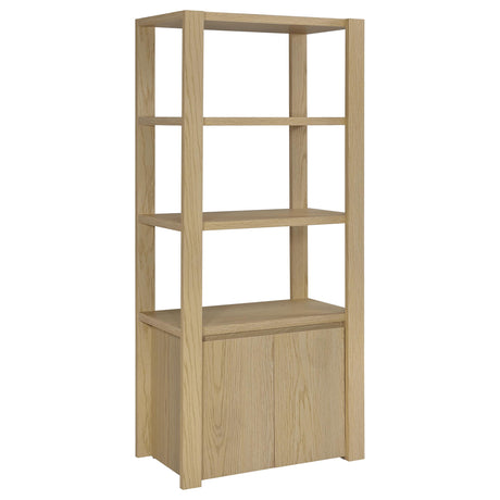 Laurelton Light Oak 3-shelf Media Tower Tall Pier Cabinet - Ornate Home