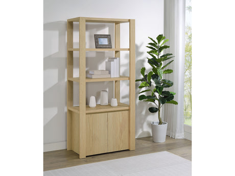 Laurelton Light Oak 3-shelf Media Tower Tall Pier Cabinet - Ornate Home