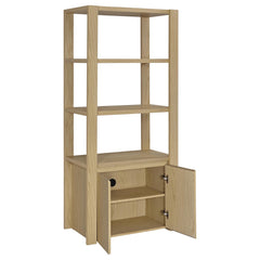 Laurelton Light Oak 3-shelf Media Tower Tall Pier Cabinet - Ornate Home
