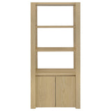 Laurelton Light Oak 3-shelf Media Tower Tall Pier Cabinet - Ornate Home